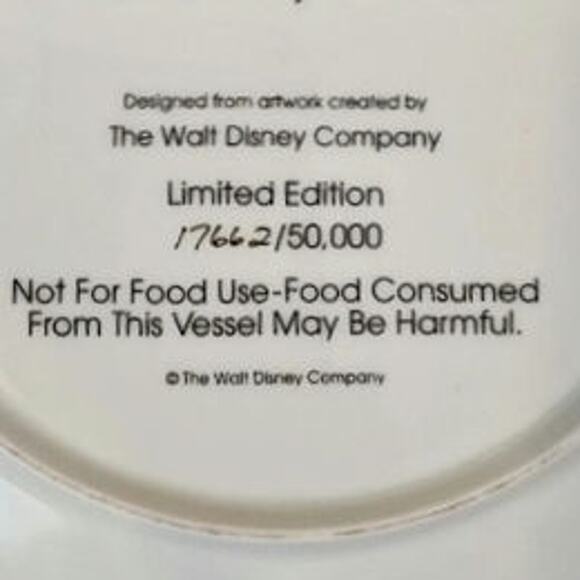 8 1/2" Disney Grolier Jungle Book Christmas Plate For You Baloo with Box Vintage - Picture 4 of 5